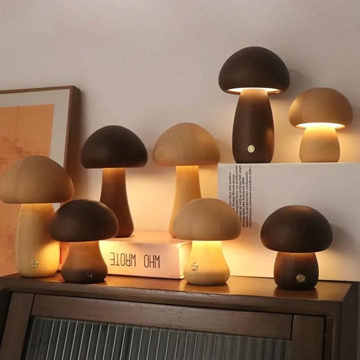 Nachtlamp in Paddenstoelvorm