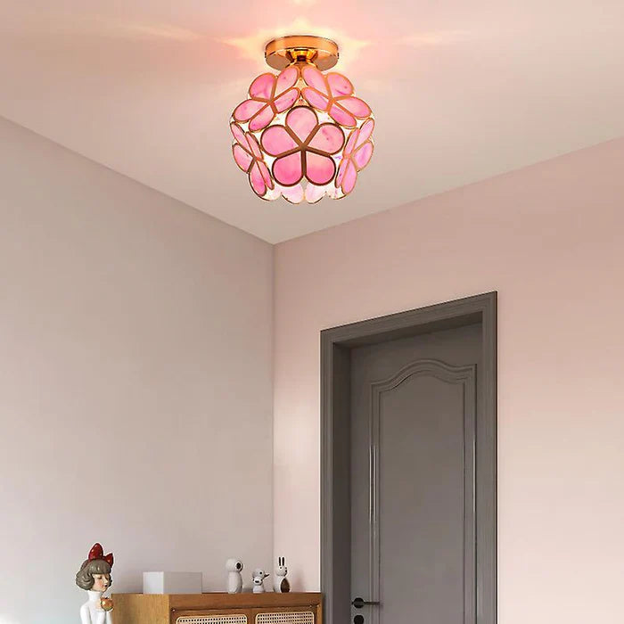 Betoverende Glazen Plafondlamp met Bloemenontwerp