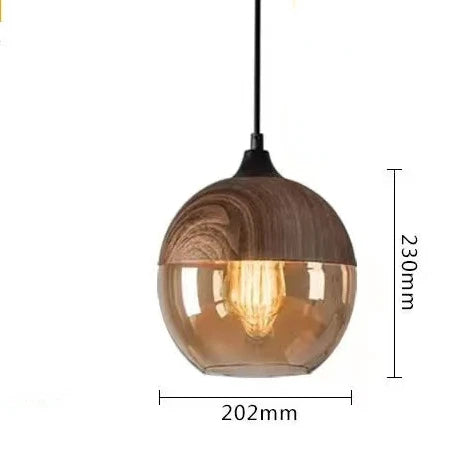 Luxe hanglamp van glas en hout