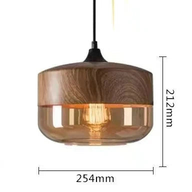Luxe hanglamp van glas en hout