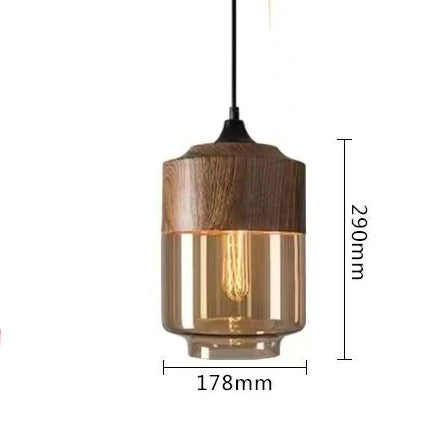 Luxe hanglamp van glas en hout