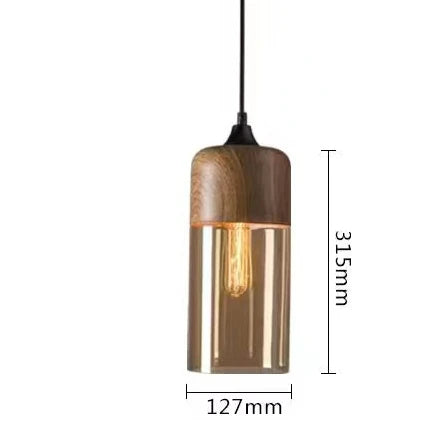 Luxe hanglamp van glas en hout