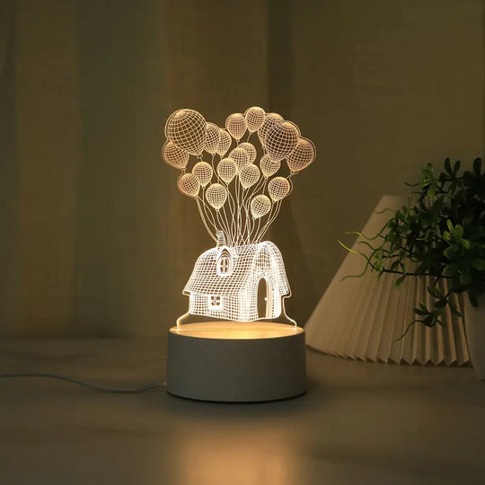 3D Ballon Huis LED Nachtlamp | Warme Sfeerverlichting