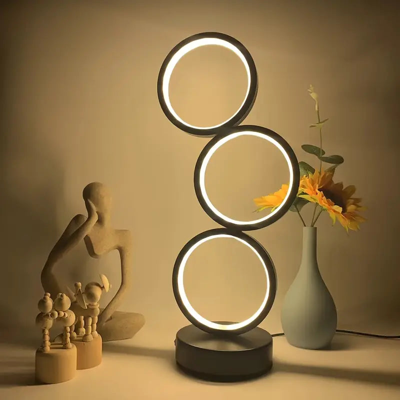Moderne Drie-Ring LED Tafellamp