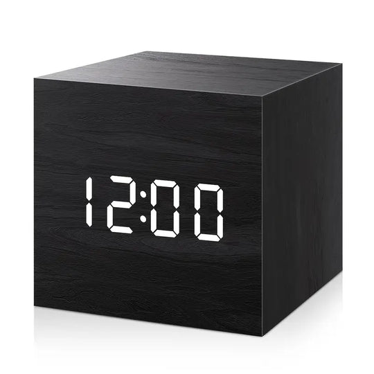 Houten Vierkante Digitale Wekker
