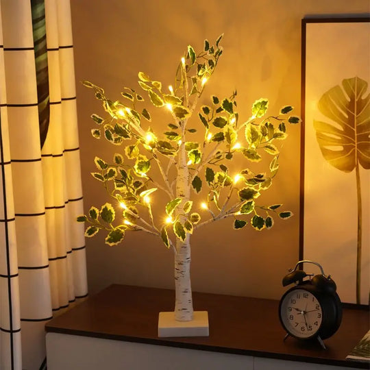 Witte/Zwarte Berkenboom LED Nachtlamp