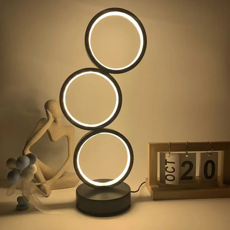 Moderne Drie-Ring LED Tafellamp