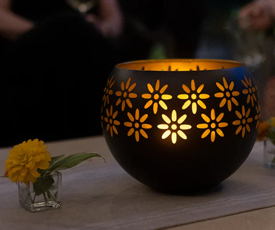 Bloemenpatroon Kaarslamp