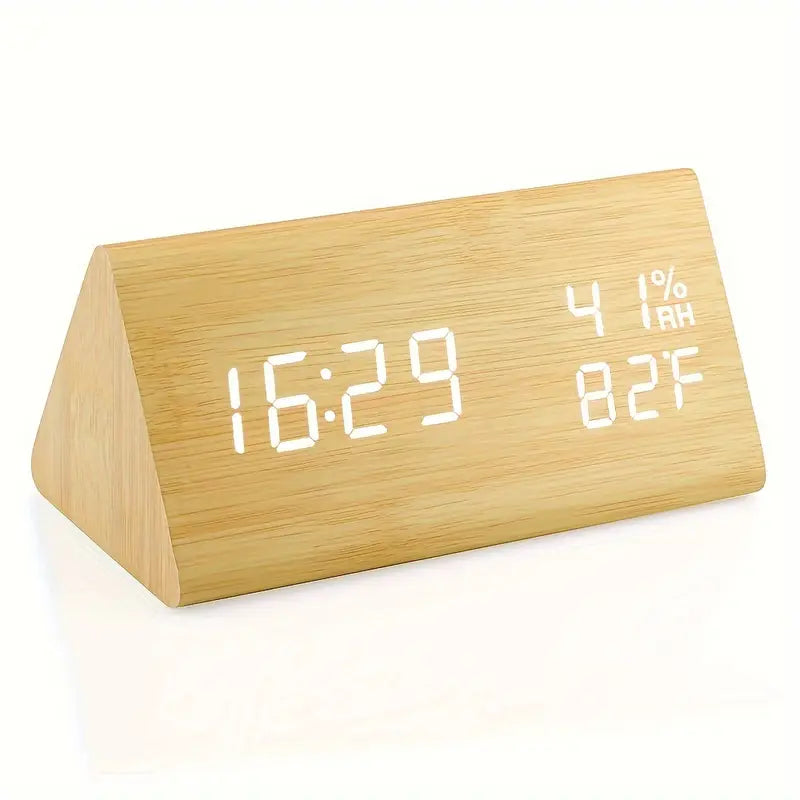 Houten Driehoek Wekker