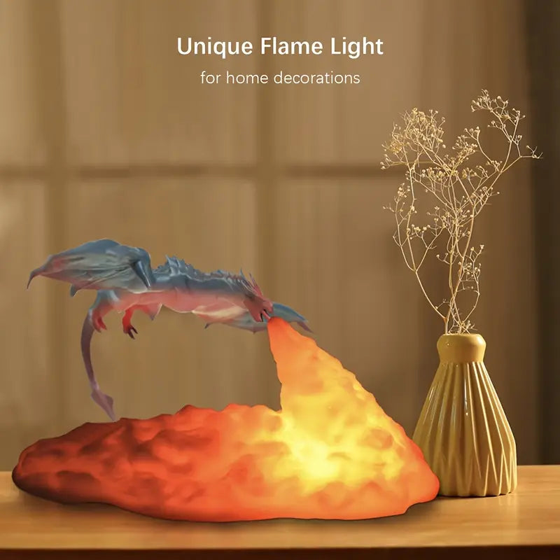 3D Geprinte LED Draak Nachtlamp