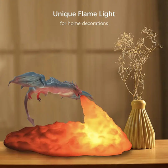 3D Geprinte LED Draak Nachtlamp