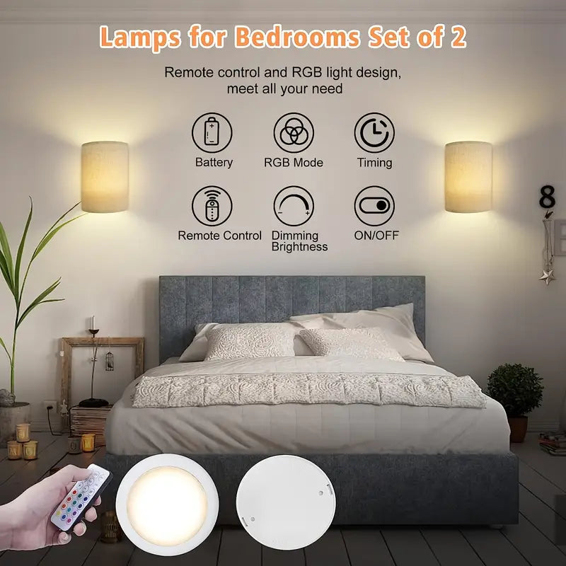 RGBW LED Wandlampen Set van 2