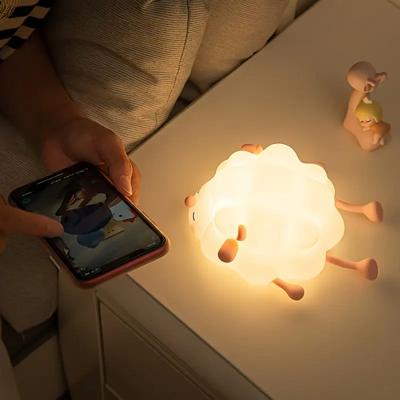 Schattige Roze Schaap Nachtlamp