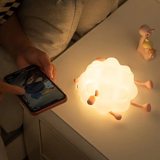 Schattige Roze Schaap Nachtlamp