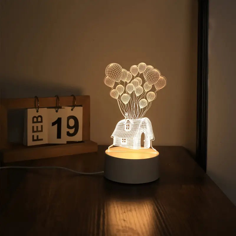3D Ballon Huis LED Nachtlamp | Warme Sfeerverlichting