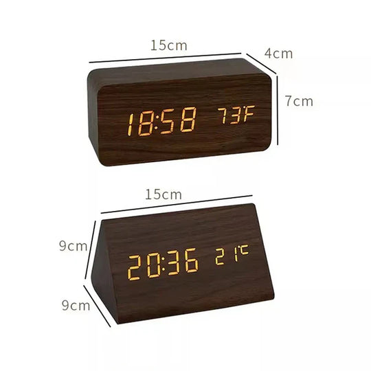Houten LED Digitale Wekker