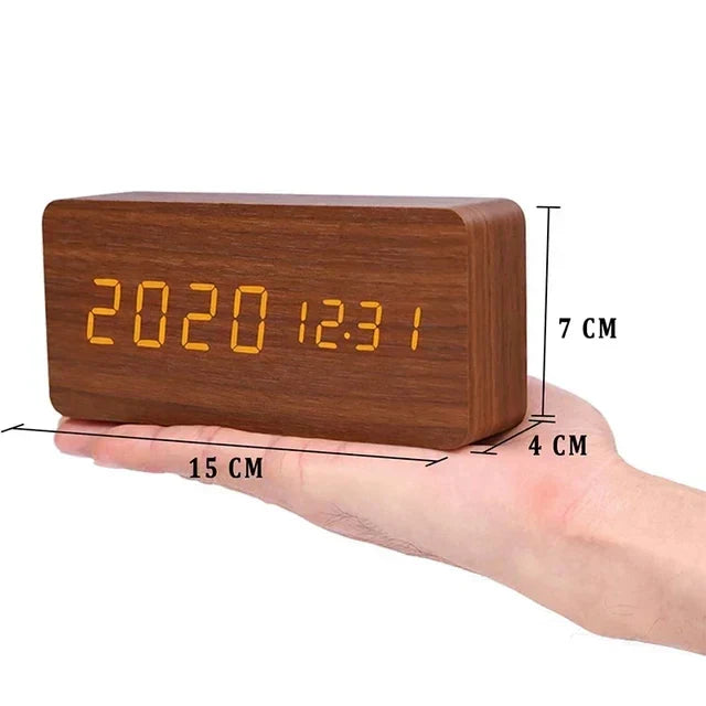 Houten LED Digitale Wekker