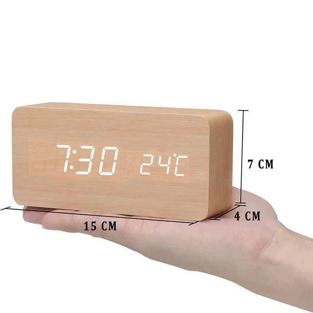 Houten LED Digitale Wekker