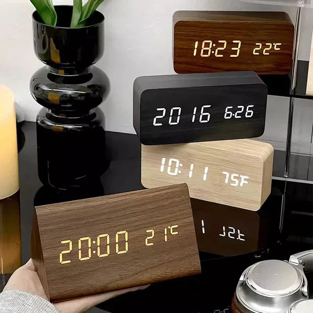 Houten LED Digitale Wekker