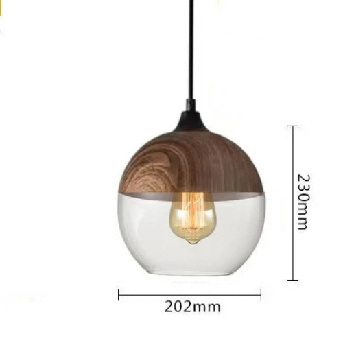 Luxe hanglamp van glas en hout