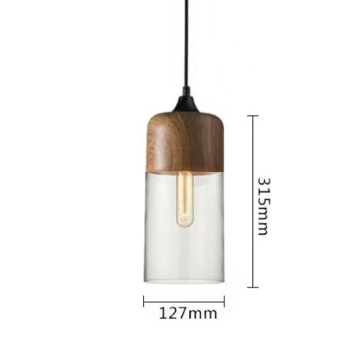 Luxe hanglamp van glas en hout