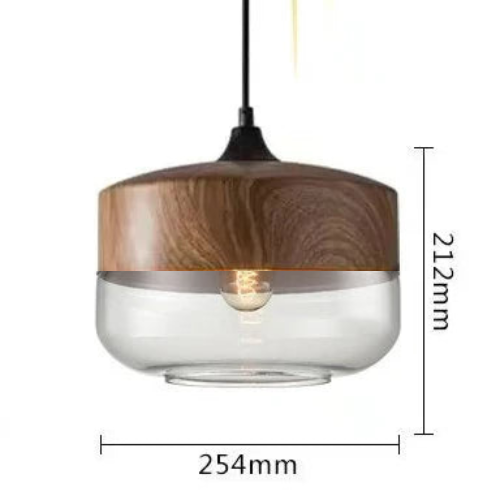 Luxe hanglamp van glas en hout