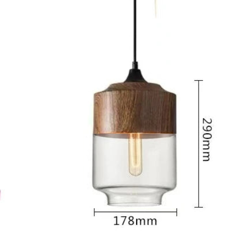 Luxe hanglamp van glas en hout