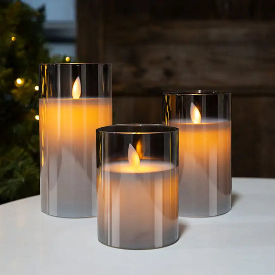 3er Set LED Kerzen | Realistischer Flammeneffekt