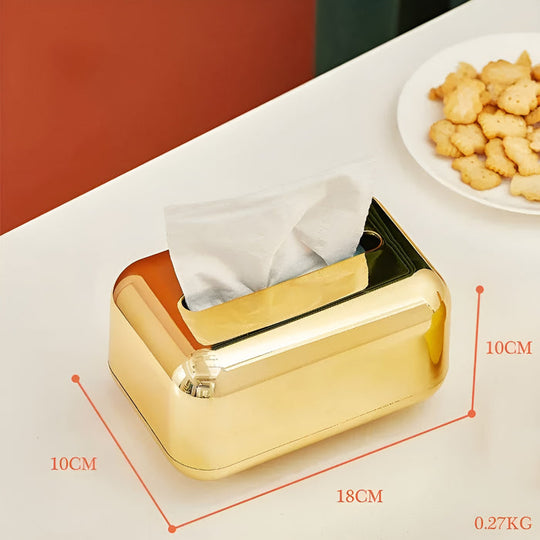 Gouden Spiegelafwerking Tissue Box Houder - Elegante Opberg Organizer