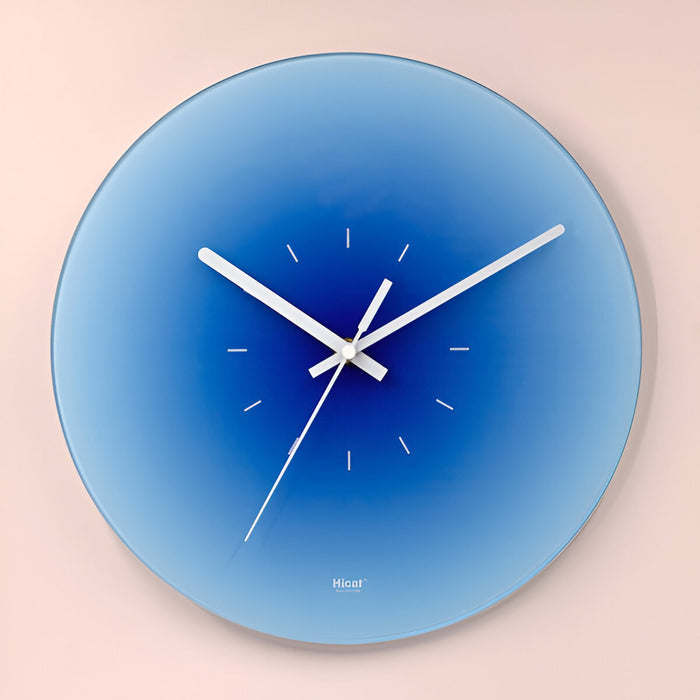 Zonsondergang Klok - Stijlvolle Niet-Tikkende Ronde Glazen Wanduhr