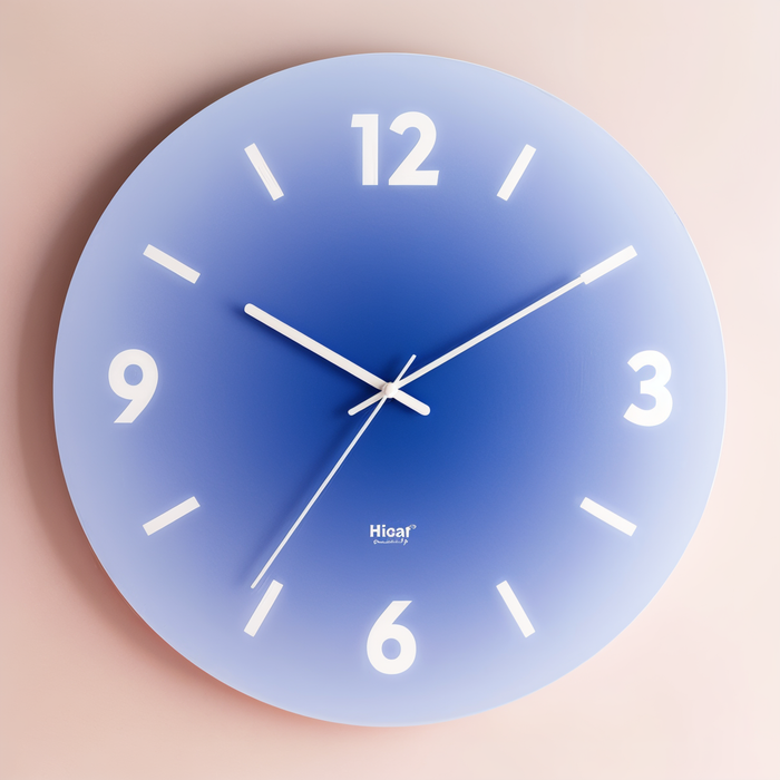 Zonsondergang Klok - Stijlvolle Niet-Tikkende Ronde Glazen Wanduhr