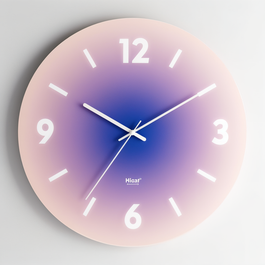 Zonsondergang Klok - Stijlvolle Niet-Tikkende Ronde Glazen Wanduhr