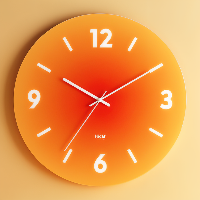 Zonsondergang Klok - Stijlvolle Niet-Tikkende Ronde Glazen Wanduhr