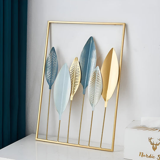 Blad-Inspiratie Nordic Metaal Wandkunst