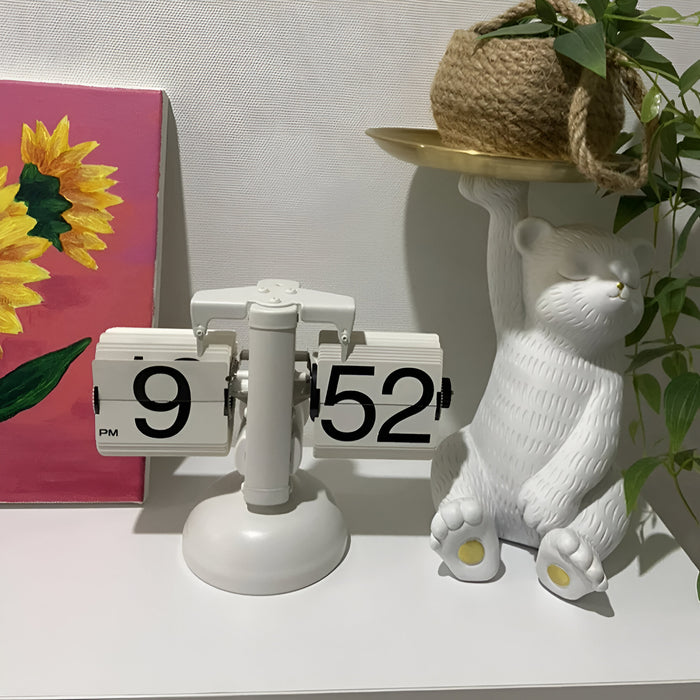 Minimalistische Flip Uhr – Retro Automatisch Blätternde Tischuhr