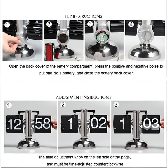 Minimalistische Flip Uhr – Retro Automatisch Blätternde Tischuhr