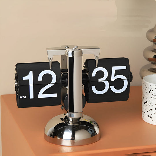 Minimalistische Flip Uhr – Retro Automatisch Blätternde Tischuhr