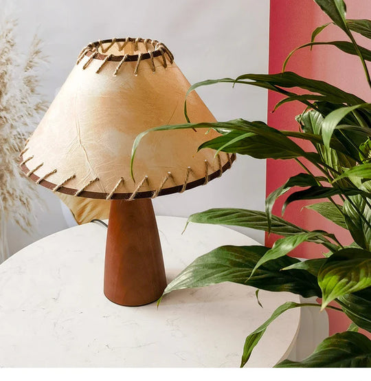 Retro Houten Tafellamp