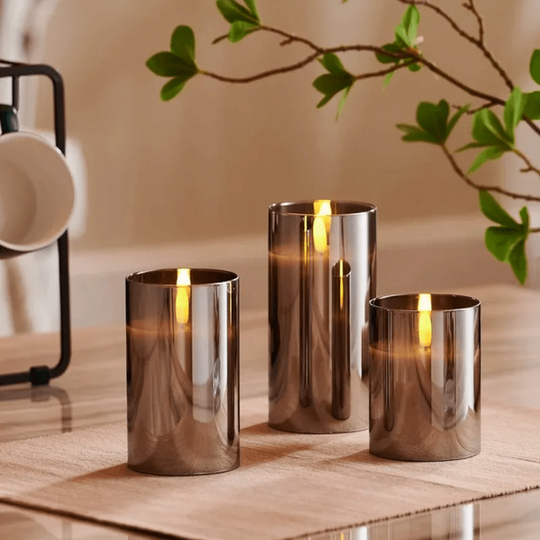 3er Set LED Kerzen | Realistischer Flammeneffekt