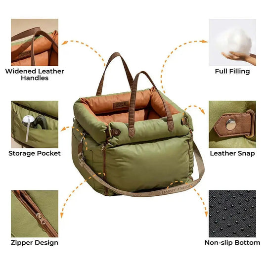 TravelPaws Bed - Leren Hondenauto stoel