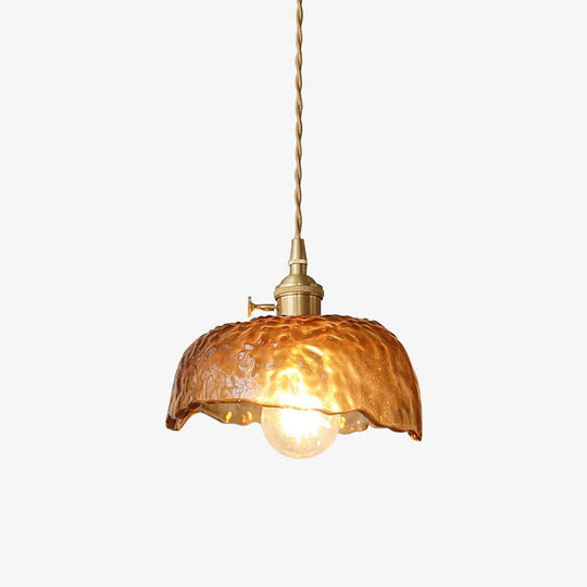 Vintage Bruine Glas Hanglamp