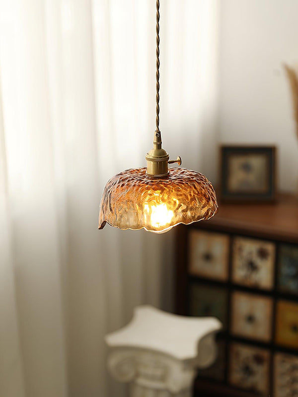 Vintage Bruine Glas Hanglamp