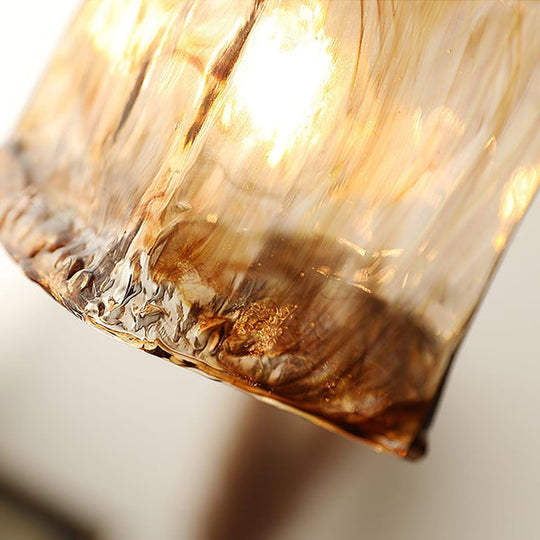 Vintage Bruine Glas Hanglamp