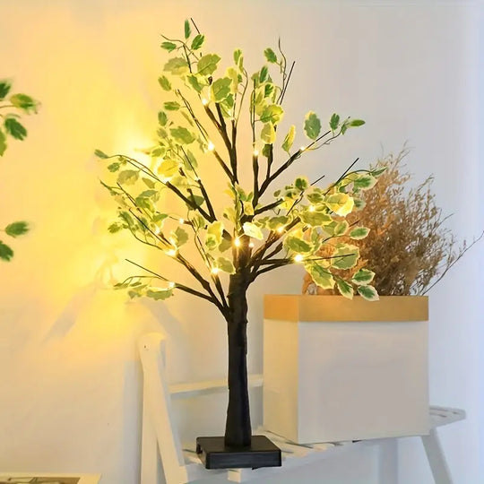 Witte/Zwarte Berkenboom LED Nachtlamp