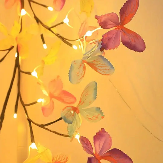 Flexibele LED Wilgentak Nachtlamp met Vlinderdecoraties