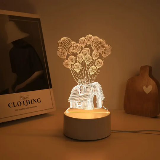 3D Ballon Huis LED Nachtlamp | Warme Sfeerverlichting