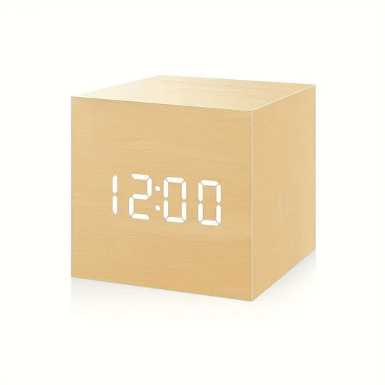 Houten Vierkante Digitale Wekker