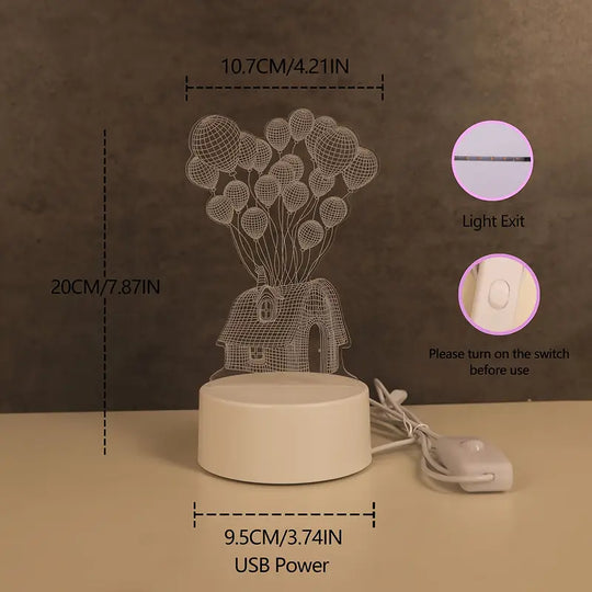 3D Ballon Huis LED Nachtlamp | Warme Sfeerverlichting