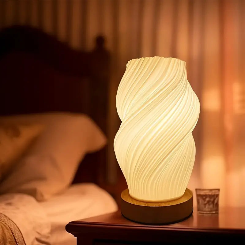 Dimbare Nachtlamp met Houten Basis