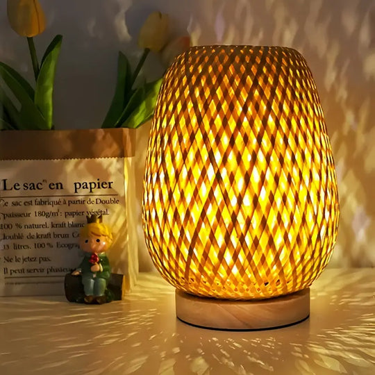 Handgemaakte Bamboe LED Tafellamp